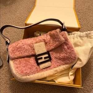 Fendi Baguette in leather, lamb, and felt.